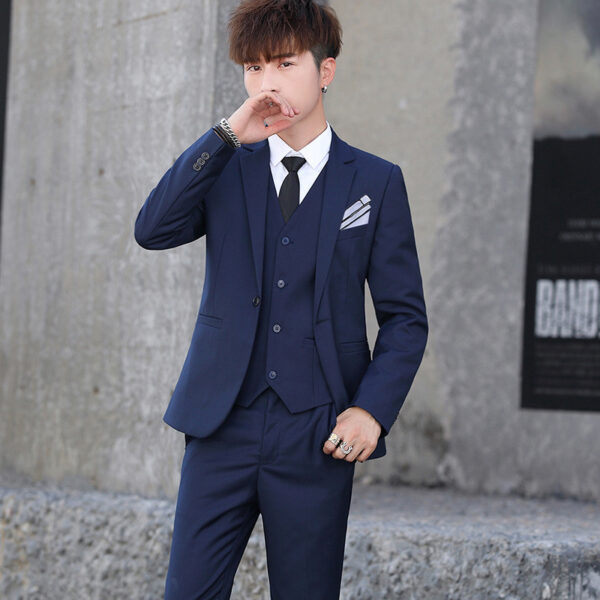 Men'S Three-Piece Korean Style Self-Cultivation Groomsmen Suits Men'S Suits - Image 2