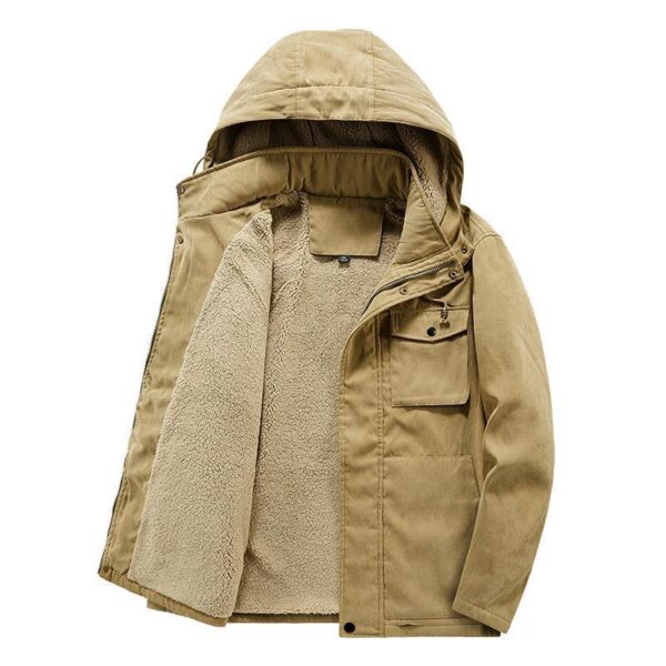 Thick Detachable Hat Lambswool Jacket - Image 4