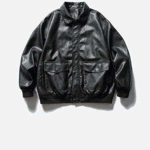 Loose Lapels Motorcycle Leather Jacket Retro Rub Colored PU Leather Jacket For Men