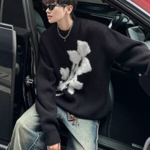 Autumn And Winter New American Retro Brocade Sweater Men's Loose Sweater
