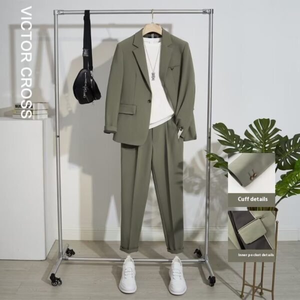 Casual Spring And Autumn Suit Suit Men's High Sense Lightly Mature Small Suit Jacket - Image 5