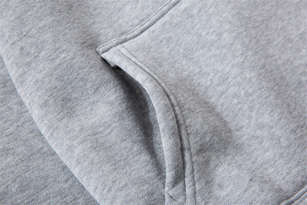 Fleece-lined Plain Letter Print Pocket Drawstring Print Hoodie - Image 6