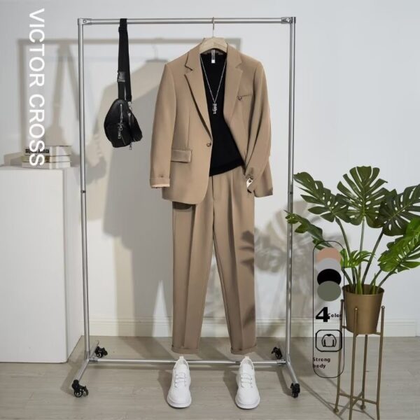 Casual Spring And Autumn Suit Suit Men's High Sense Lightly Mature Small Suit Jacket - Image 3