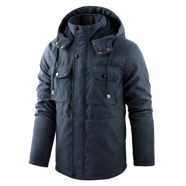 Thick Detachable Hat Lambswool Jacket - Image 2