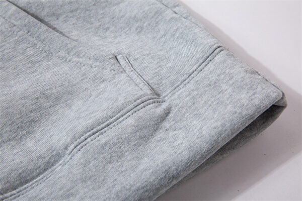 Fleece-lined Plain Letter Print Pocket Drawstring Print Hoodie - Image 3