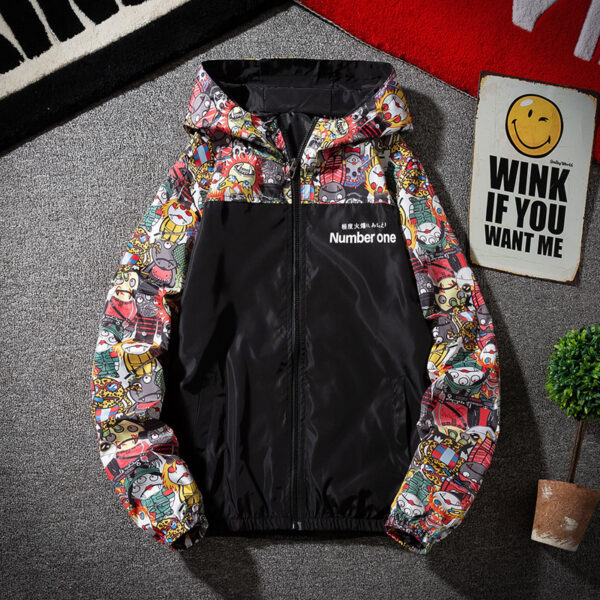 Camouflage Jacket Korean Style Splicing Coat - Image 4