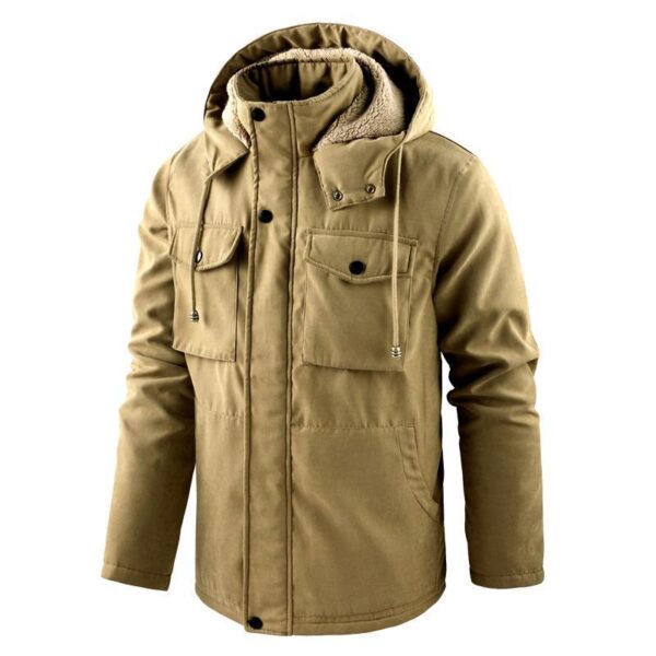 Thick Detachable Hat Lambswool Jacket - Image 6