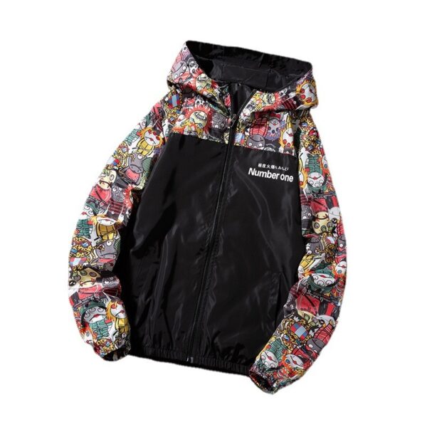 Camouflage Jacket Korean Style Splicing Coat - Image 3