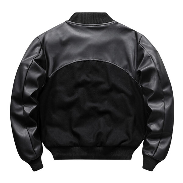 American Retro Woolen Coat Stitching Embroidered Flight Jacket - Image 9