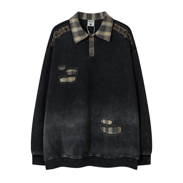 American Plaid Lapel Sweater For Men - Image 7