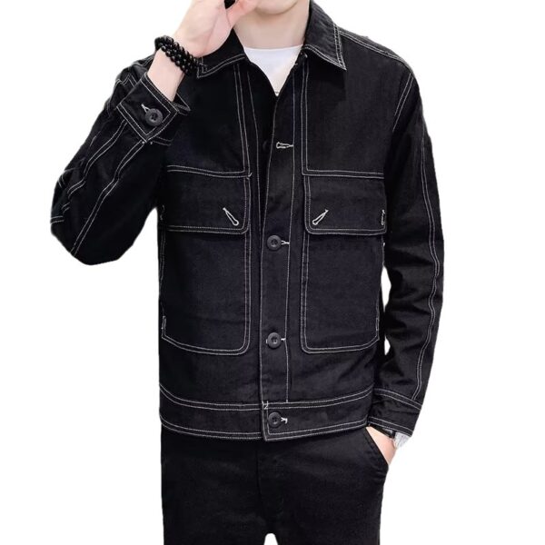 Workwear Loose Trendy Denim Men's Jacket - Image 6