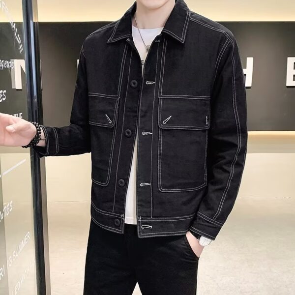 Workwear Loose Trendy Denim Men's Jacket - Image 3