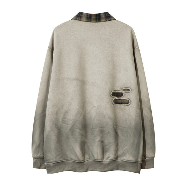 American Plaid Lapel Sweater For Men - Image 3