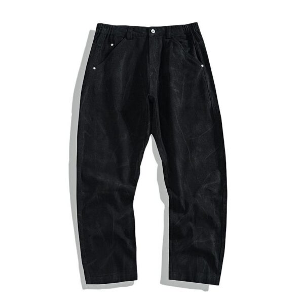 American Fashion Brand Vintage Tie-dyed Cotton Casual Pants Men's Loose Straight Mop Wide-leg Pants - Image 5