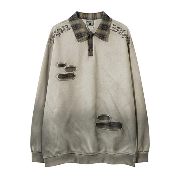 American Plaid Lapel Sweater For Men