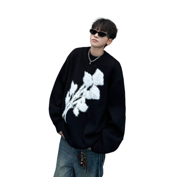 Autumn And Winter New American Retro Brocade Sweater Men's Loose Sweater - Image 3