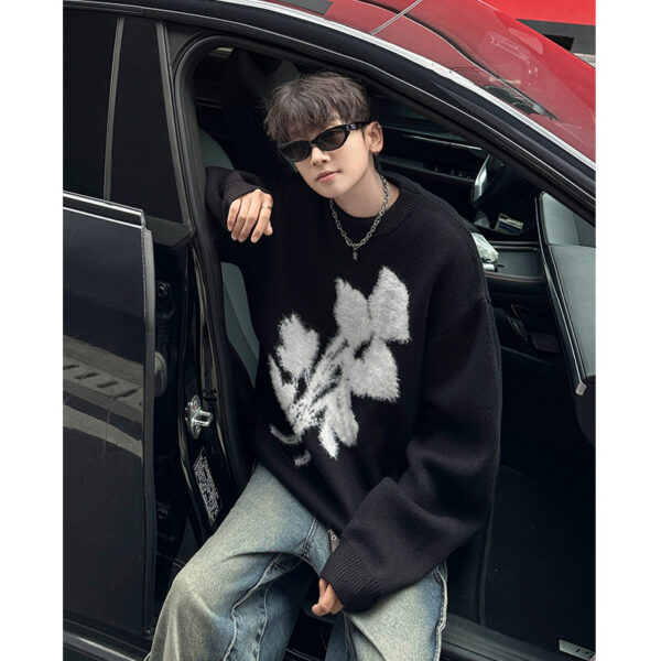 Autumn And Winter New American Retro Brocade Sweater Men's Loose Sweater - Image 6