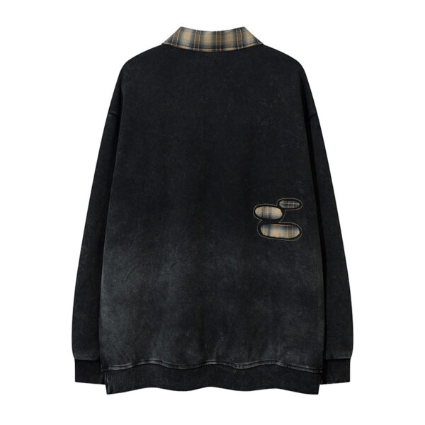 American Plaid Lapel Sweater For Men - Image 2