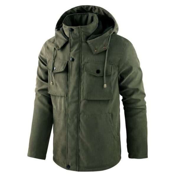 Thick Detachable Hat Lambswool Jacket - Image 5