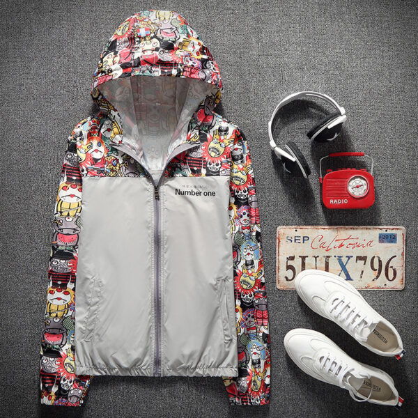Camouflage Jacket Korean Style Splicing Coat - Image 7