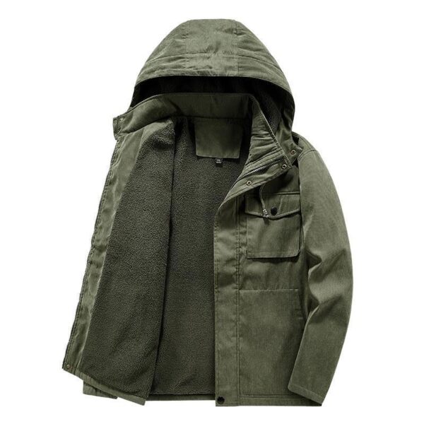 Thick Detachable Hat Lambswool Jacket - Image 7
